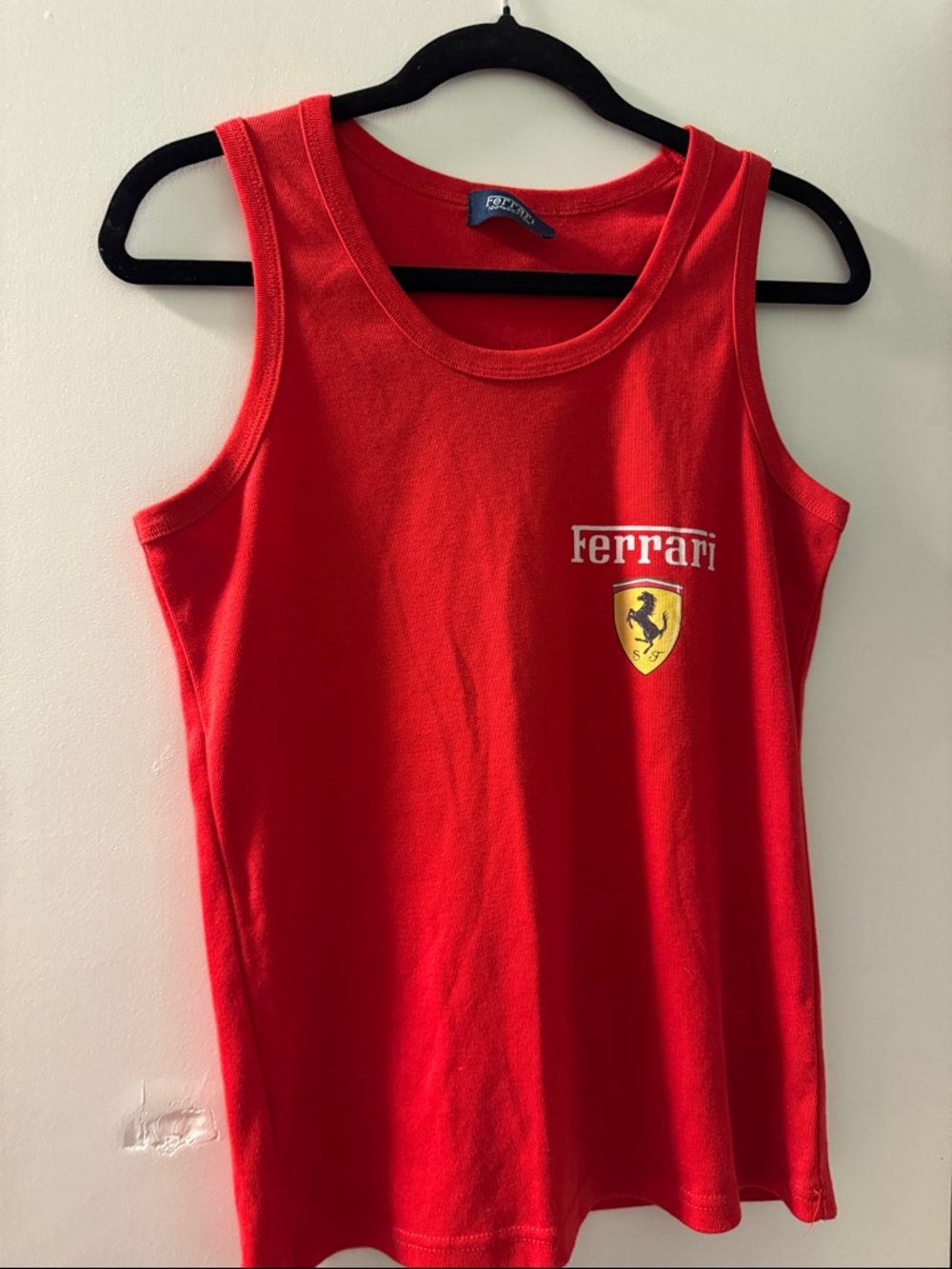 Ferrari Red Tank Top with Shield Emblem